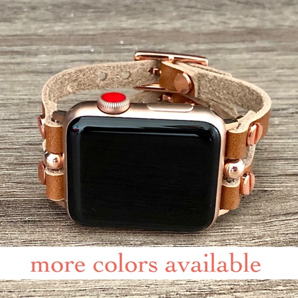 Leather Apple Watch Band Rose Gold  Bracelet main image 8